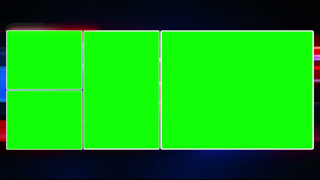 News Green Screen Template | Guests + Anchor + Visuals |  4 Chroma Key Layout | Debate boxes