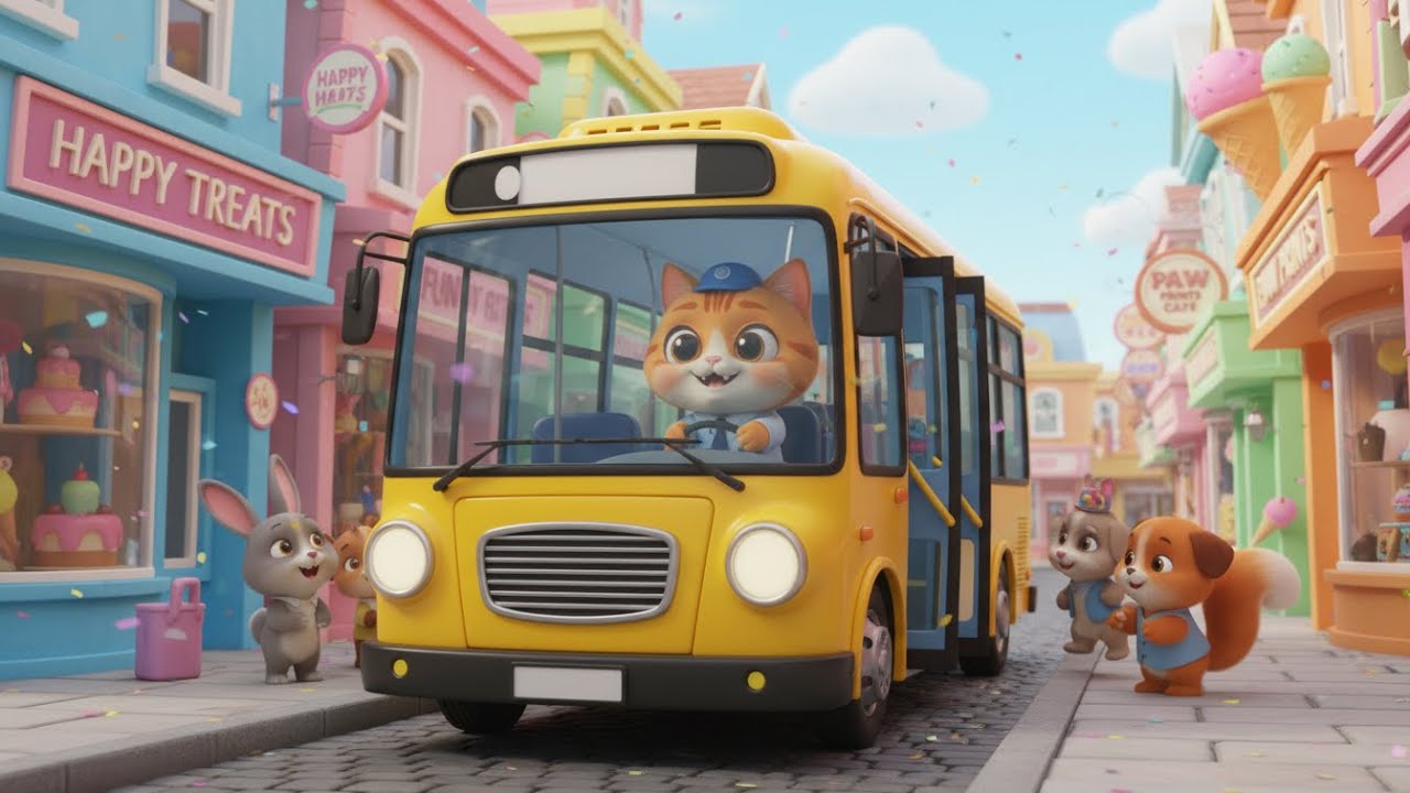 Las ruedas del autobús | Canción divertida del autobús para niños para cantar y aprender