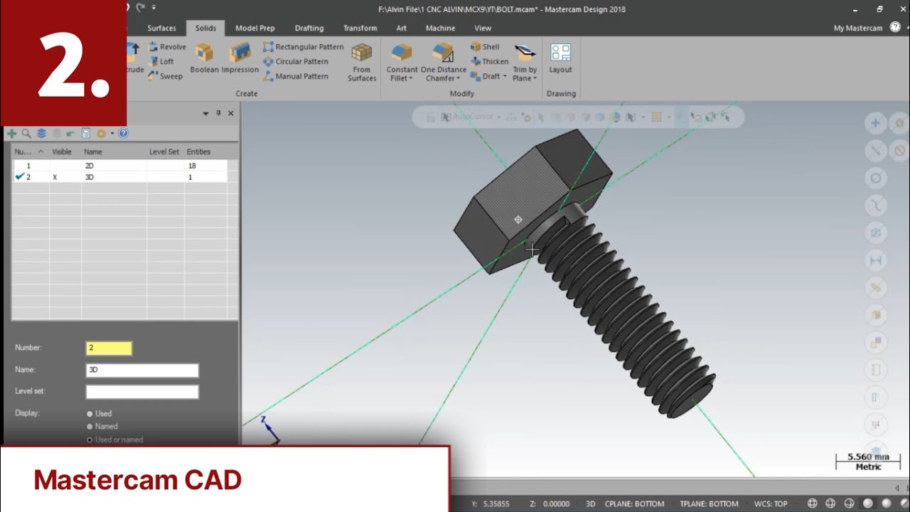 Making A Bolt - Mastercam 2018