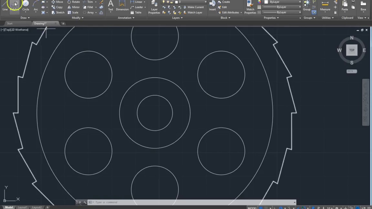 Learn to Draw in AutoCAD- Ratchet Wheel
