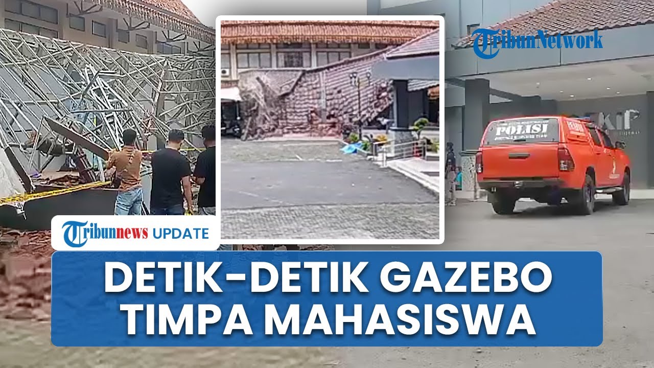 Detik-detik Gazebo di Kampus Unsil Tasikmalaya Roboh Timpa 18 Mahasiswa hingga Terluka Terekam CCTV
