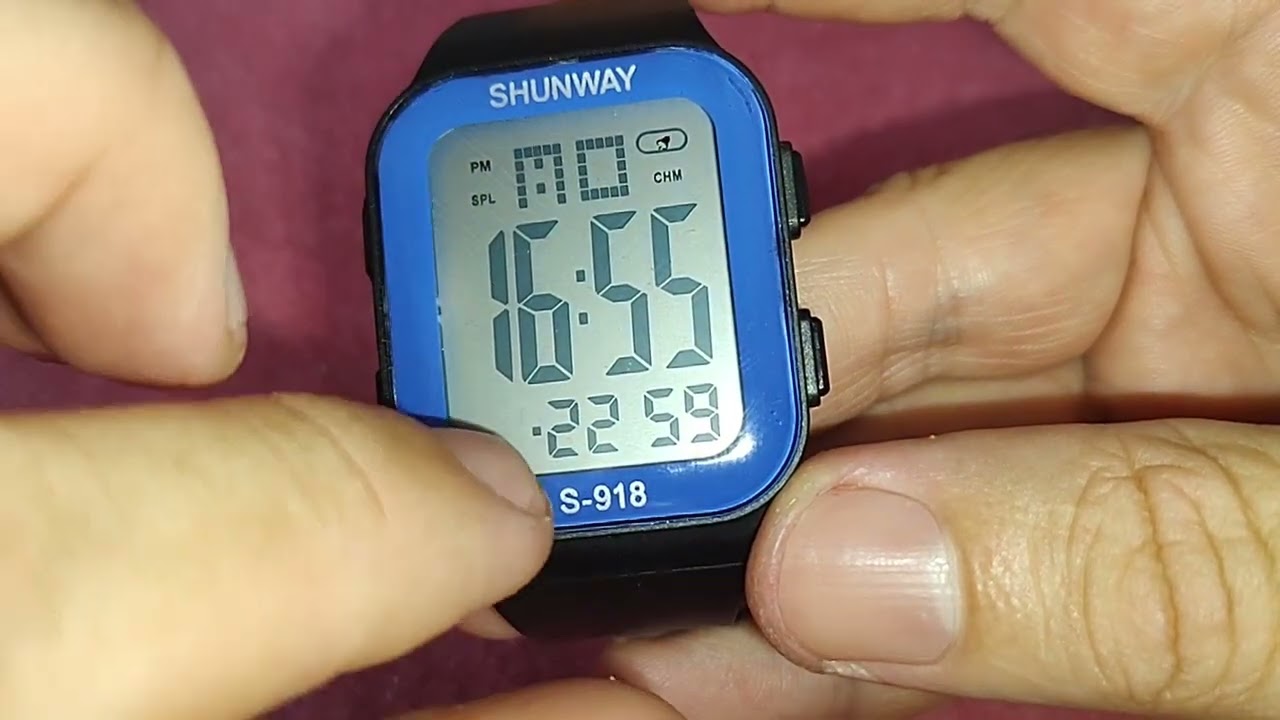 Aprenda como configurar e ajustar a hora e outras funções do relógio Shunway S-918