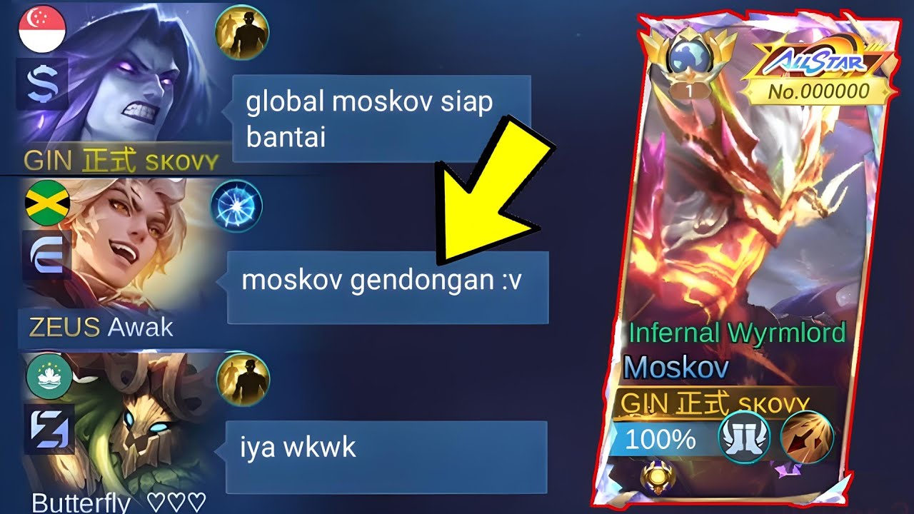 PRANK TOP GLOBAL MOSKOV SOMBONG MALAH DIKATAIN HASIL GENDONGAN??!! AUTO KASIH PAHAM...~ MLBB