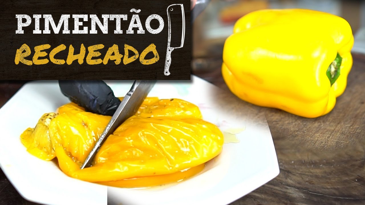 Piment&atilde;o amarelo recheado na churrasqueira| Embaixador do Churrasco