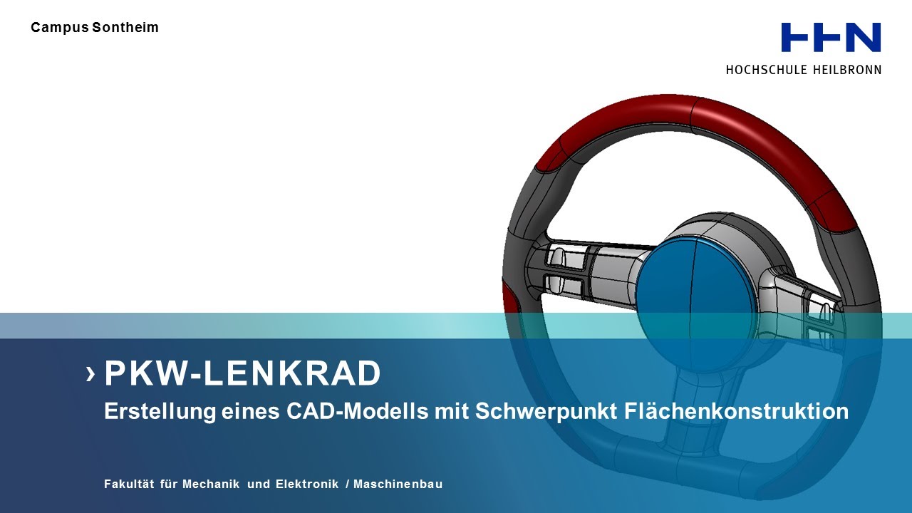 PKW Lenkrad (CATIA Übung: Flächenkonstruktion)