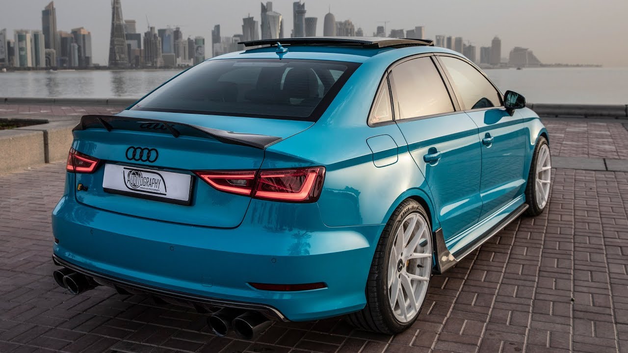 The AUDI S3 FROM HELL! A 400hp++ Stage2+ APR gorgeous Miami blue sedan