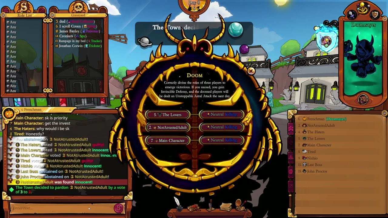 Town of Salem 2 - Mar 4th - Doomsayer