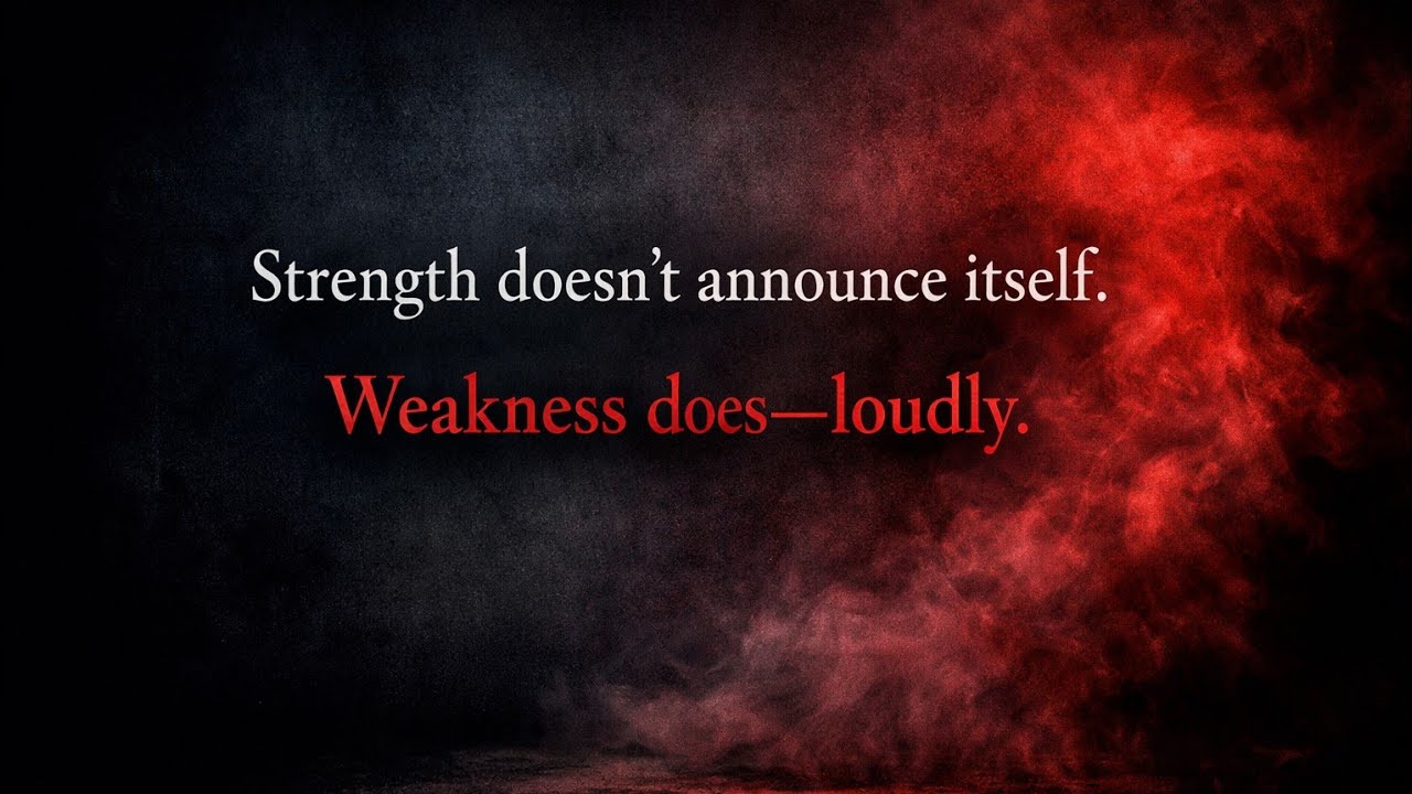 Strength doesn’t announce itself. Weakness does—loudly.