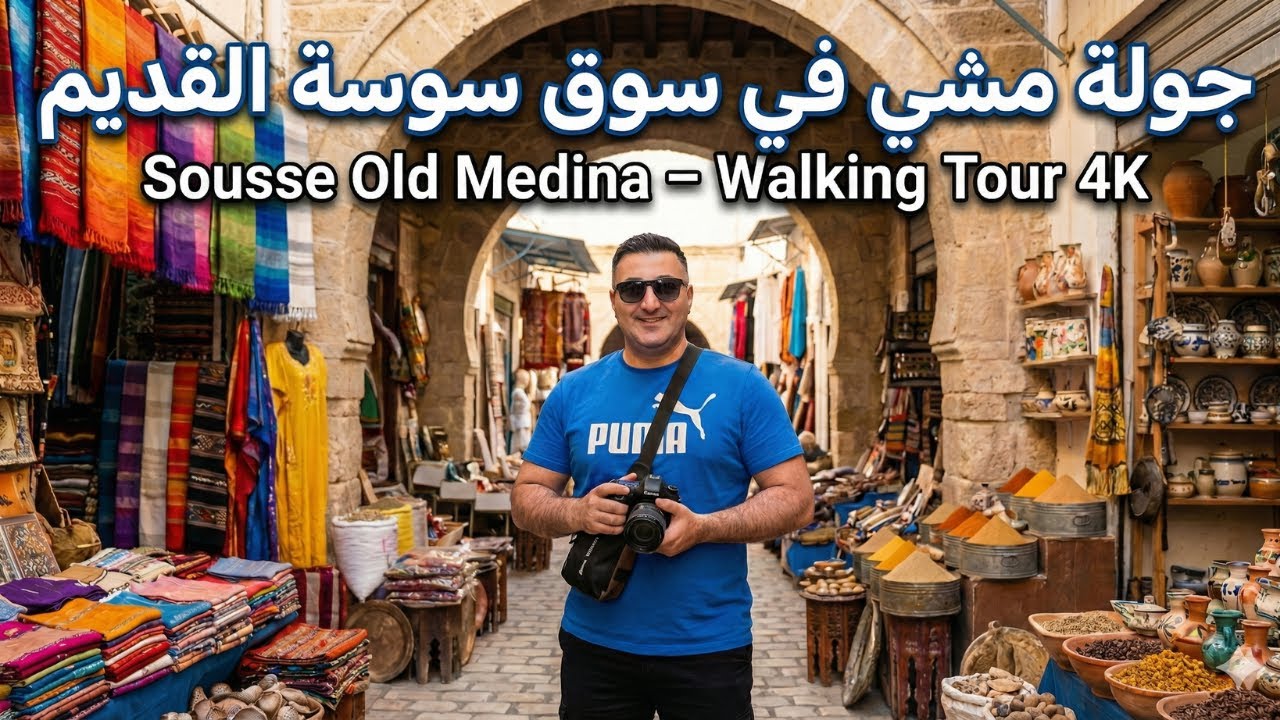 جولة مشي في سوق سوسة القديم – Sousse Old Medina Walking Tour 4K