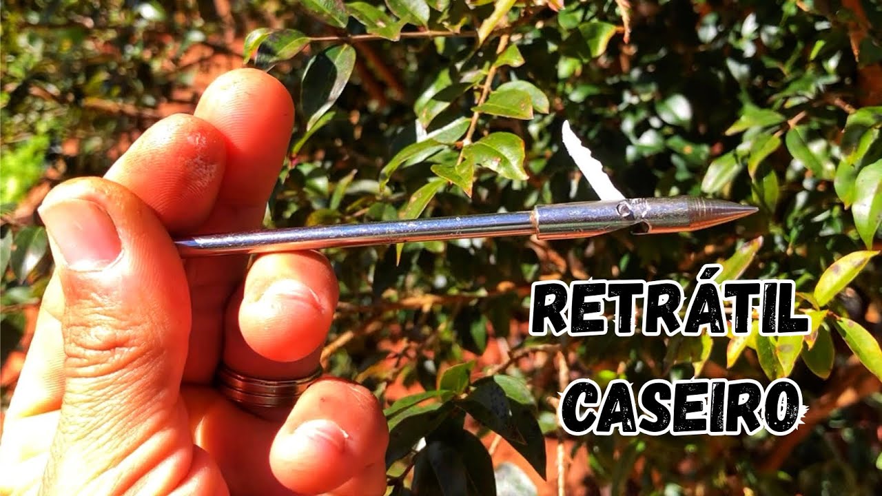 FLECHA RETRÁTIL PARA PESCA COM ESTILINGUE | Seta Chinesa, PASSO A PASSO em casa