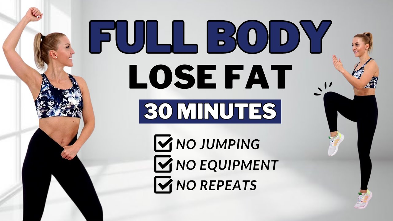 🔥30 Min Full Body Fat Burn HIIT (NO JUMPING)🔥Ab, Core, Arm, Back, Leg, Thigh & Cardio🔥ALL STANDING🔥