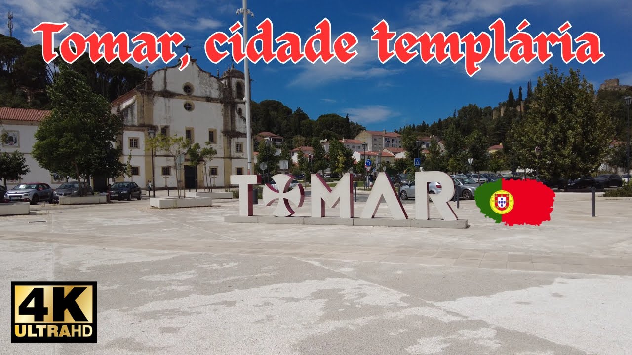 Caminhando em Tomar, Portugal 🇵🇹 cidade templária. 4K virtual tour. Caminhando em Portugal