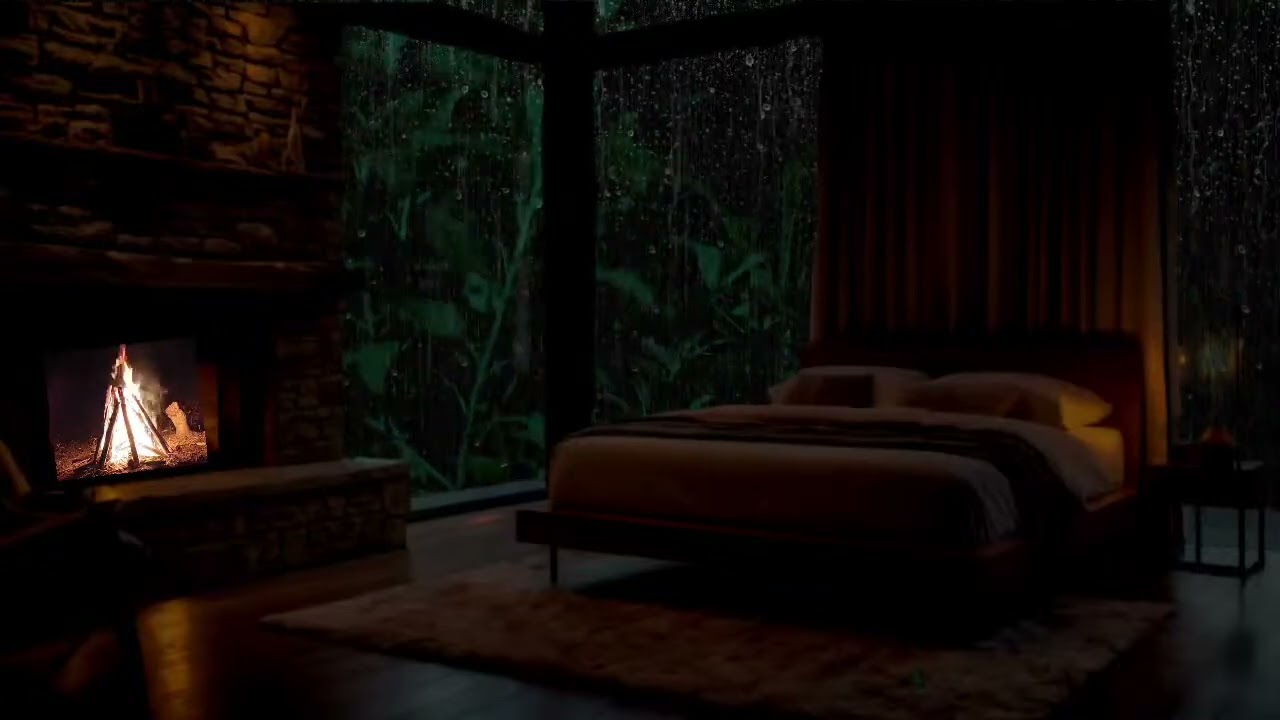 Warm Room, Cold Rain &ndash; Relaxing Rain Sounds for a Cozy Night Indoors