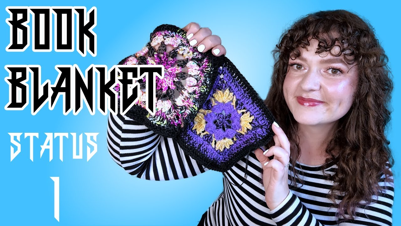 Book Blanket Status 1 - Hæklede firkanter og bogforsider