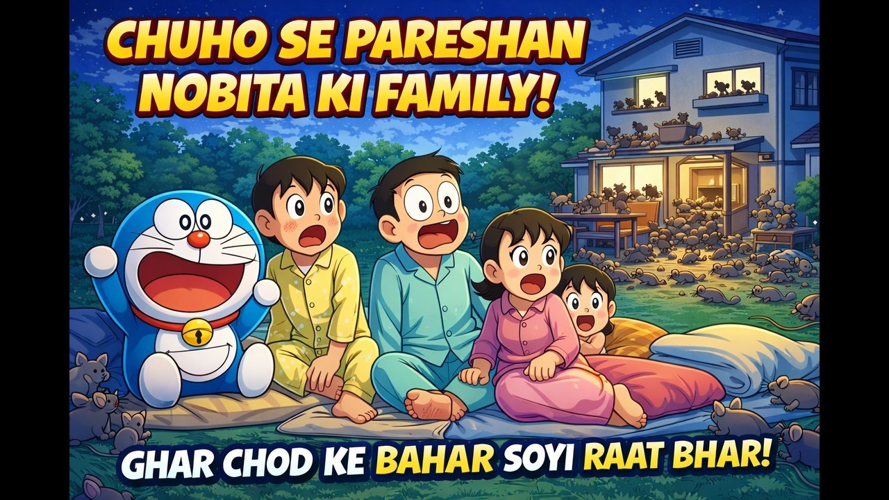 🐭 Nobita Ke Ghar Raat Ko Mouse Attack! 😱 | Funny Doraemon Adventure 😂
