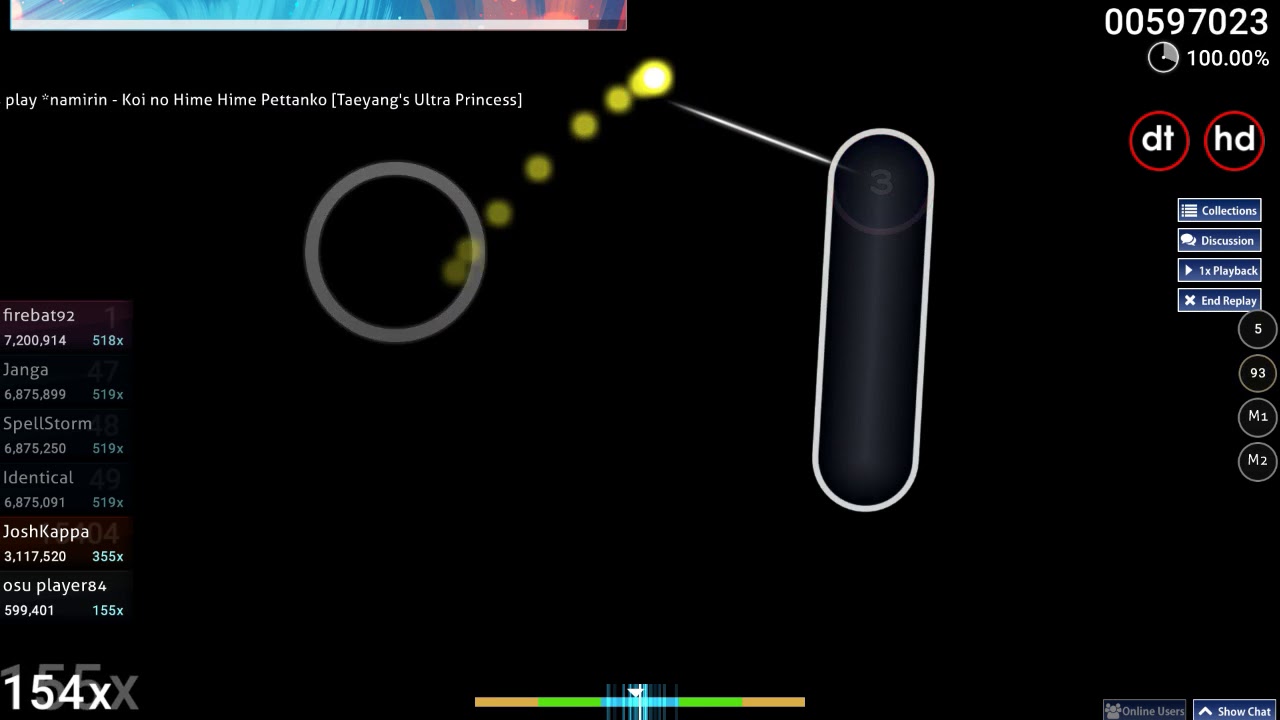 osu player84 | *namirin - Koi no Hime Hime Pettanko [Taeyang's Ultra Princess] +HD,DT SS 707pp #1