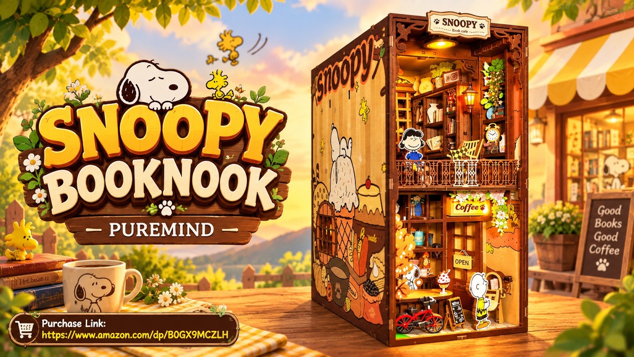 Snoopy Book Nook |Puremind Model Kit 🐾  Step by Step