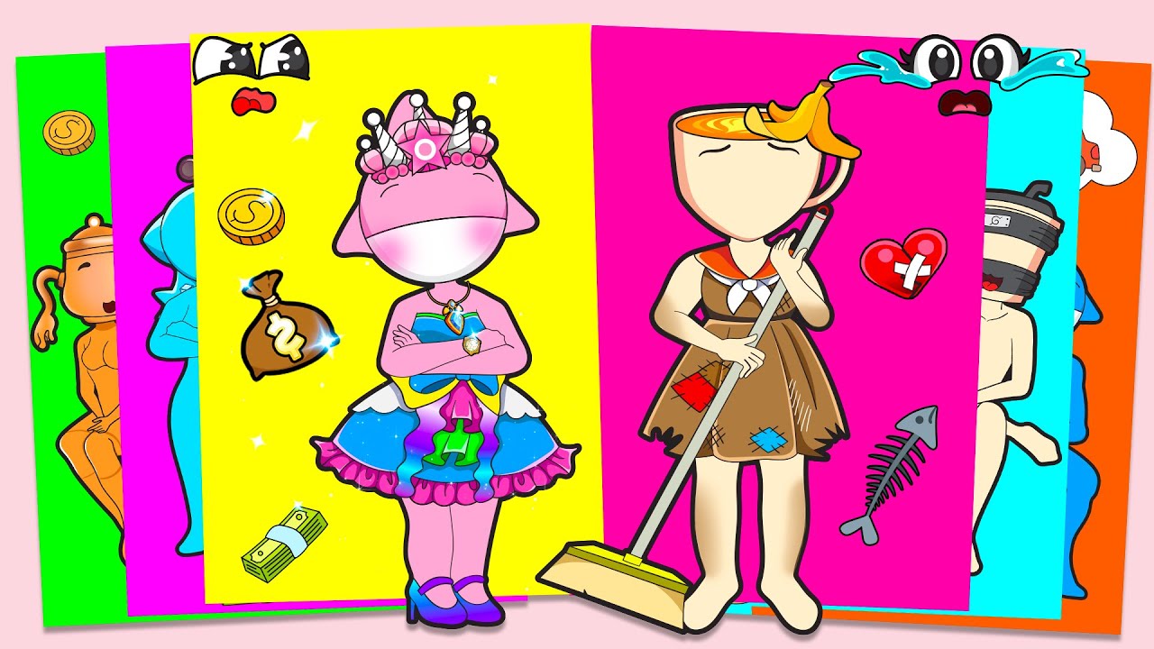 💖Paper DIY💖 CAPPUCCINA x PINKI: Rich Girl, Poor Girl, Same Chaos ✨ Mix & Match | Incredibox Sprunki