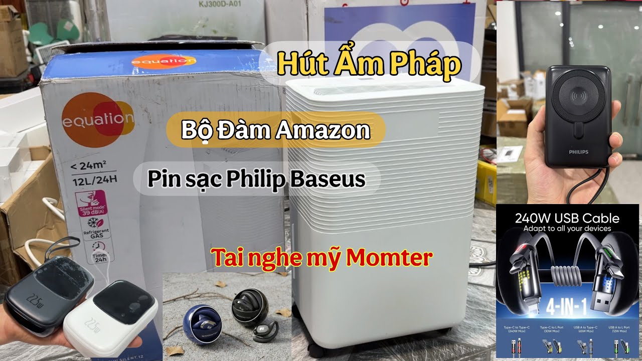 Hàng Mới Về Đầu Năm, Máy Hút Ẩm Pháp, Bộ đàm amazon basics, pin sạc dự phòng, bóng đèn xiaomi