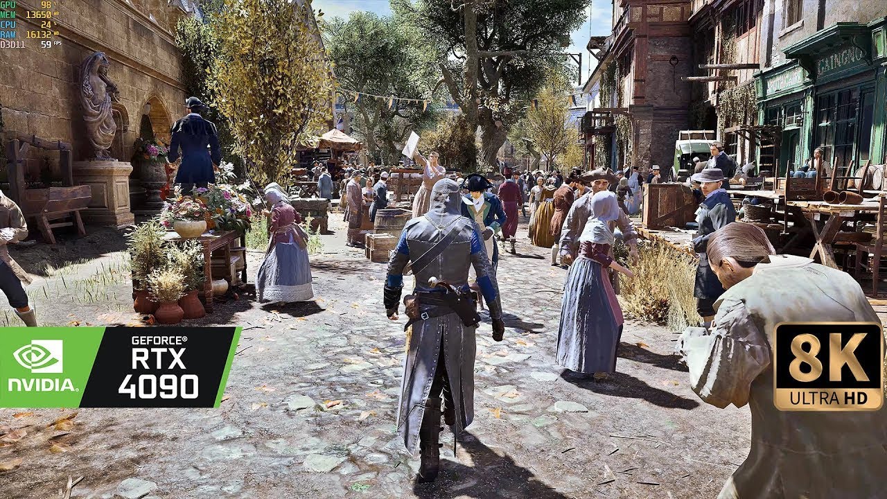 [8K60] AC Unity RTX 4090 - CompleteRT - Extreme Settings BeyondallLimits - ULTRA GRAPHICS SHOWCASE