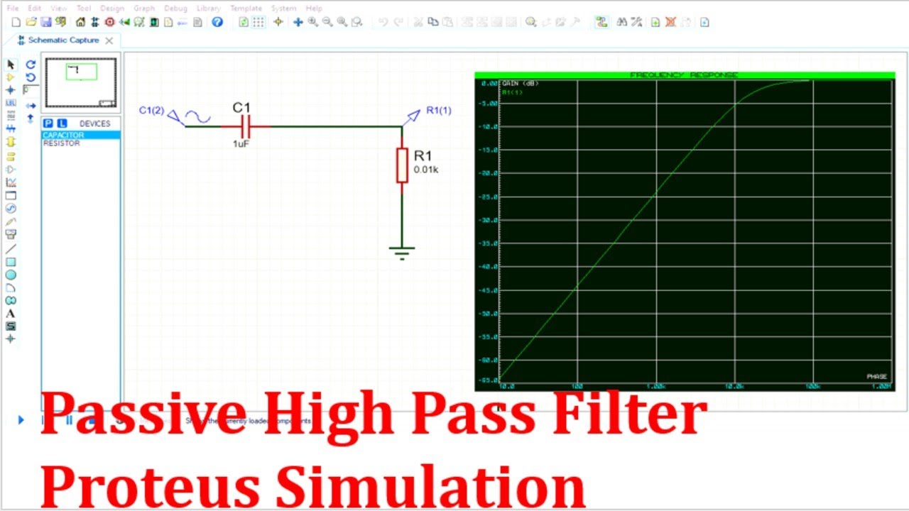 High Pass Filter - HPF Simulation using Proteus | Passive RC High Pass Filter @budatechnolog