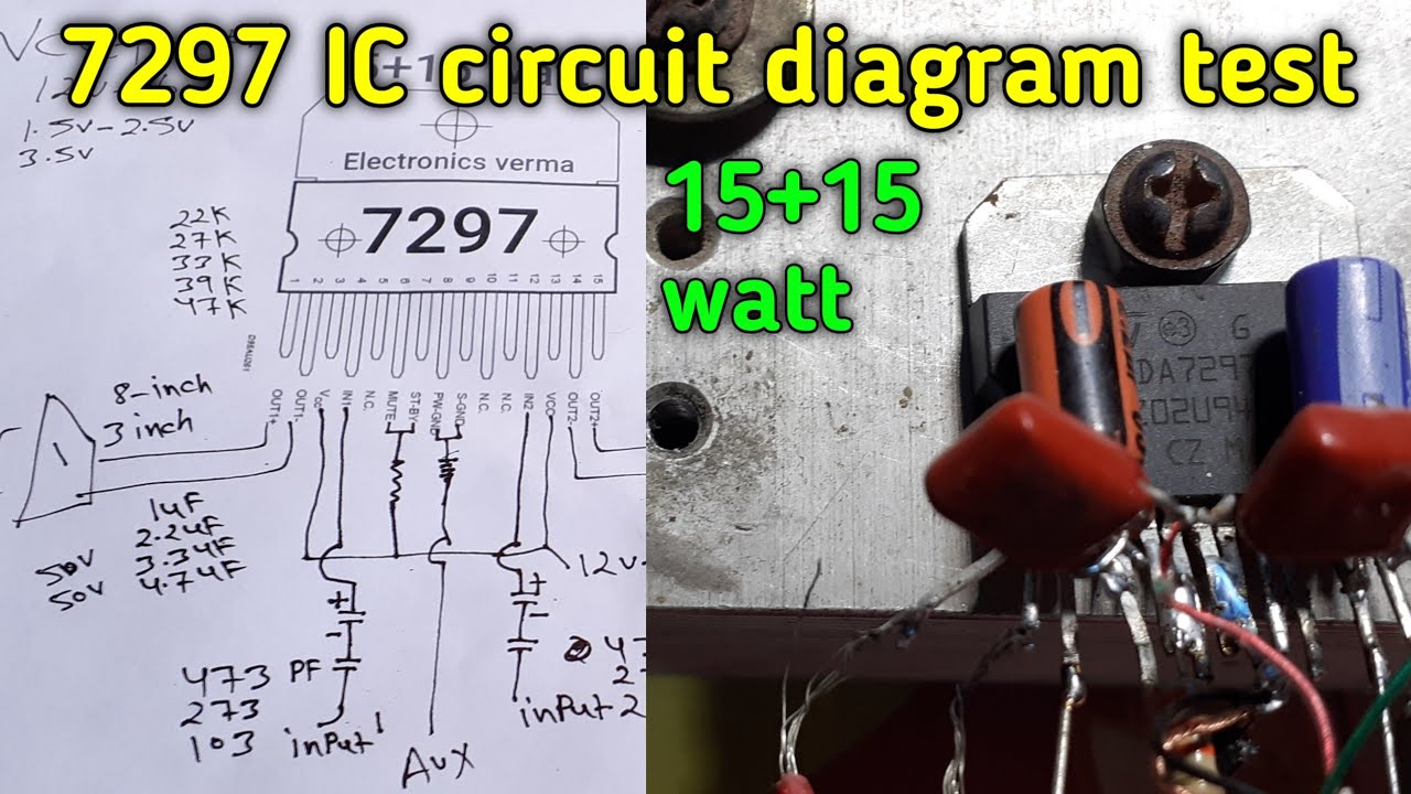 TDA7297 IC circuit diagram in hindi//tda7297 ic 15+15 watt//#electronicsverma