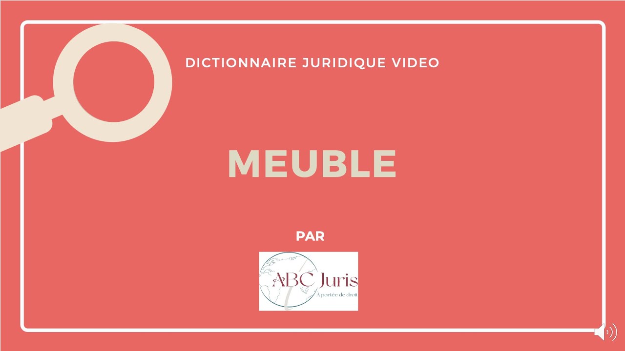 MEUBLE en droit des biens 🔤