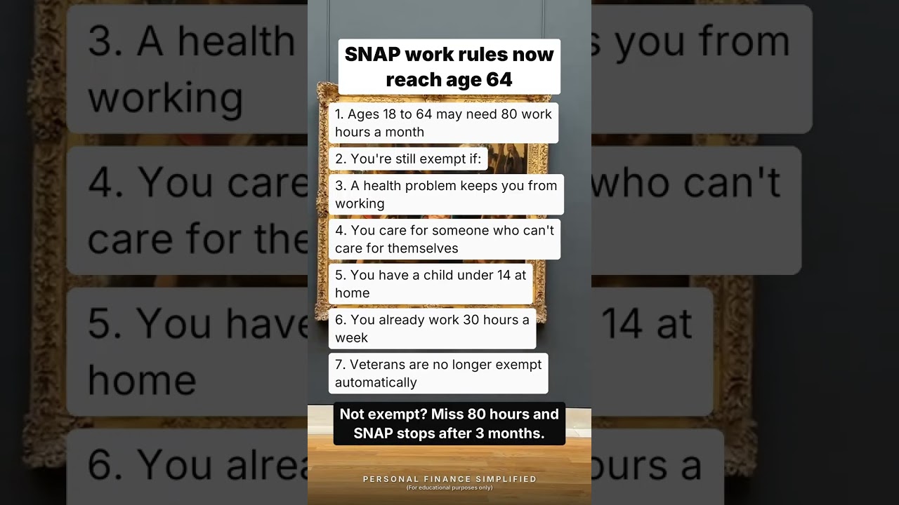 SNAP Work Requirements Age 64: Who Is Exempt in 2026 #SNAP #seniors #va #retirement