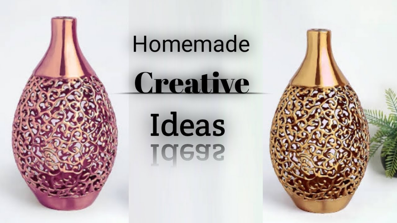 Flower vase making at home | Vase creation with hot Glue gun | Home decor from plastic bottle