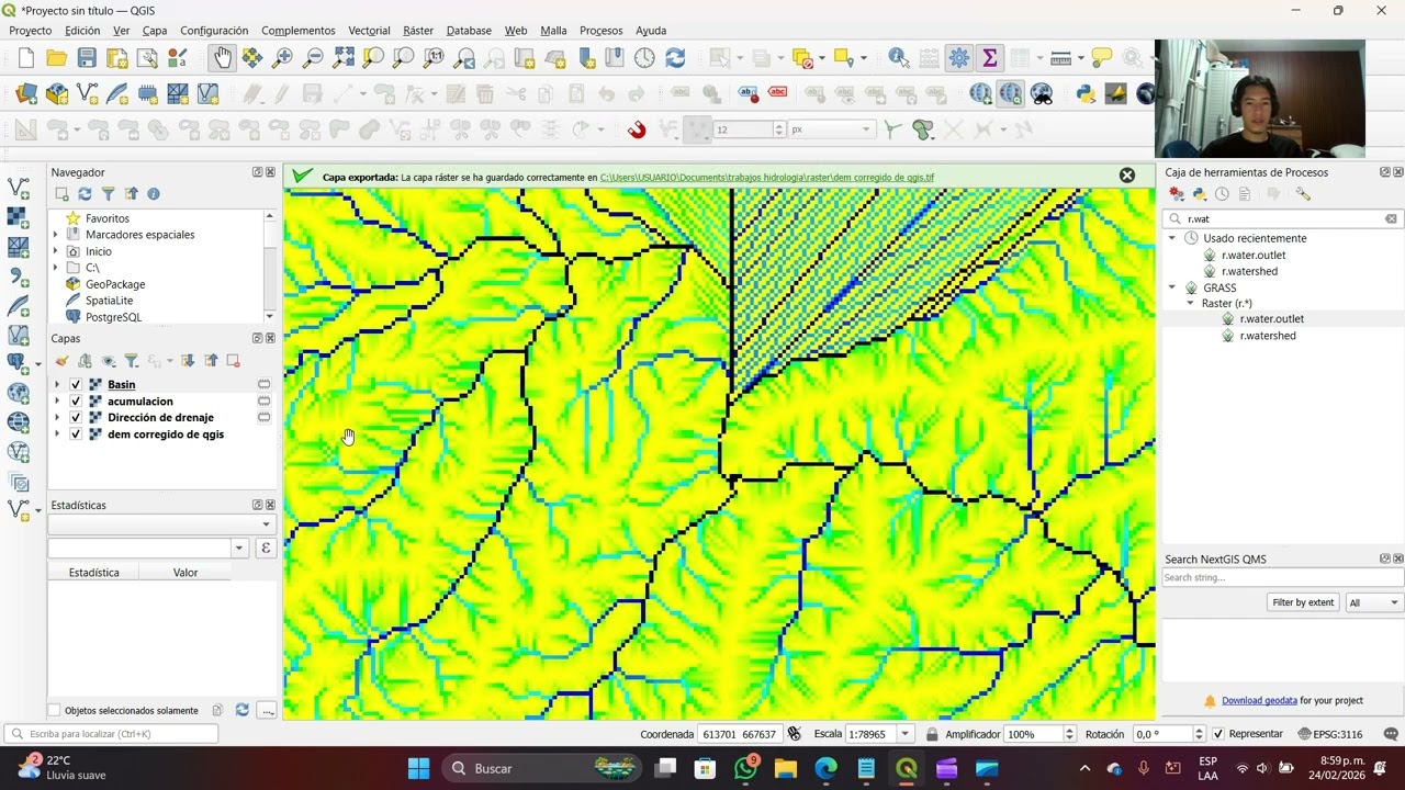 Como crear cuenca de estudio en QGIS.