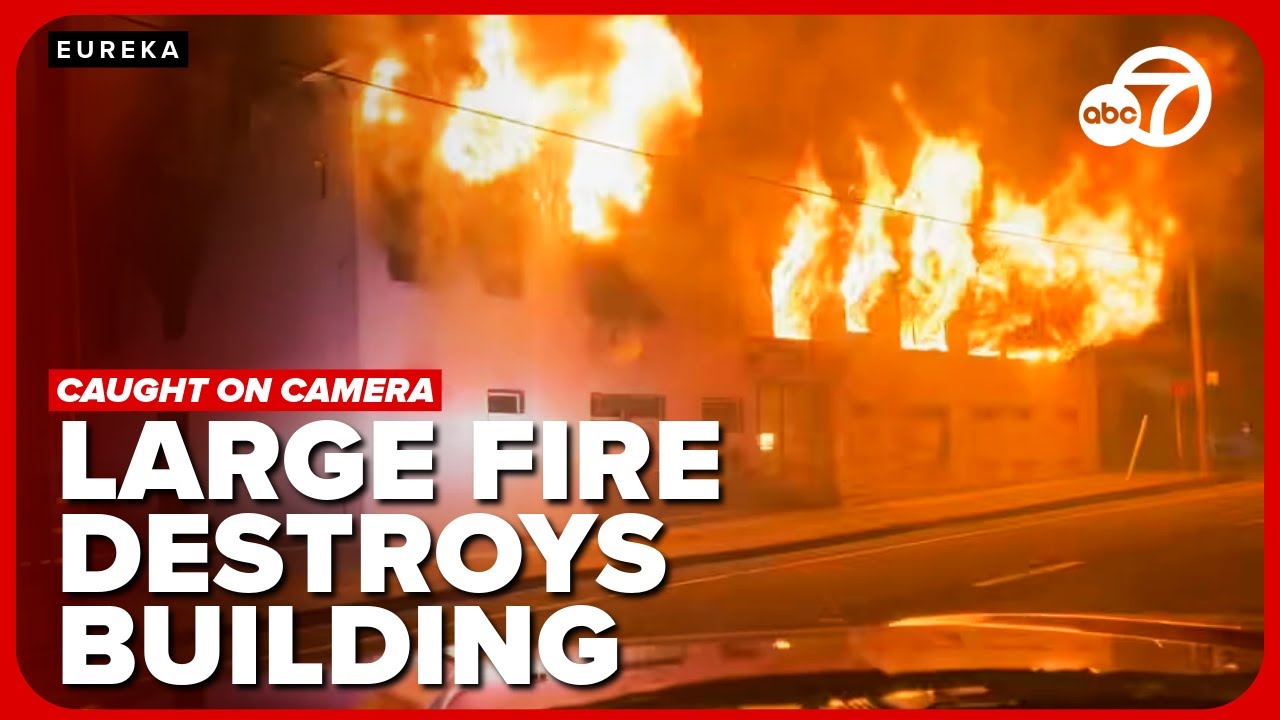 Fire DESTROYS vacant apartment building in Eureka | RAW Video