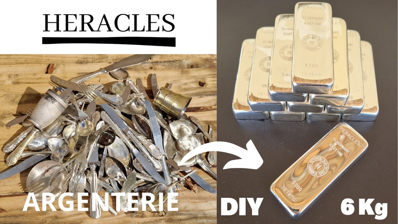Fabrication LINGOT Argenterie. Silverware Ingot. 6KG. Fait maison . 11 lingots. Scrap.