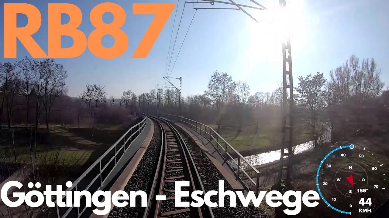 Dashcam Lokführer Führerstandsmitfahrt 2023 RB87 Göttingen - Eschwege Streckenkenntnis  GPS Tacho