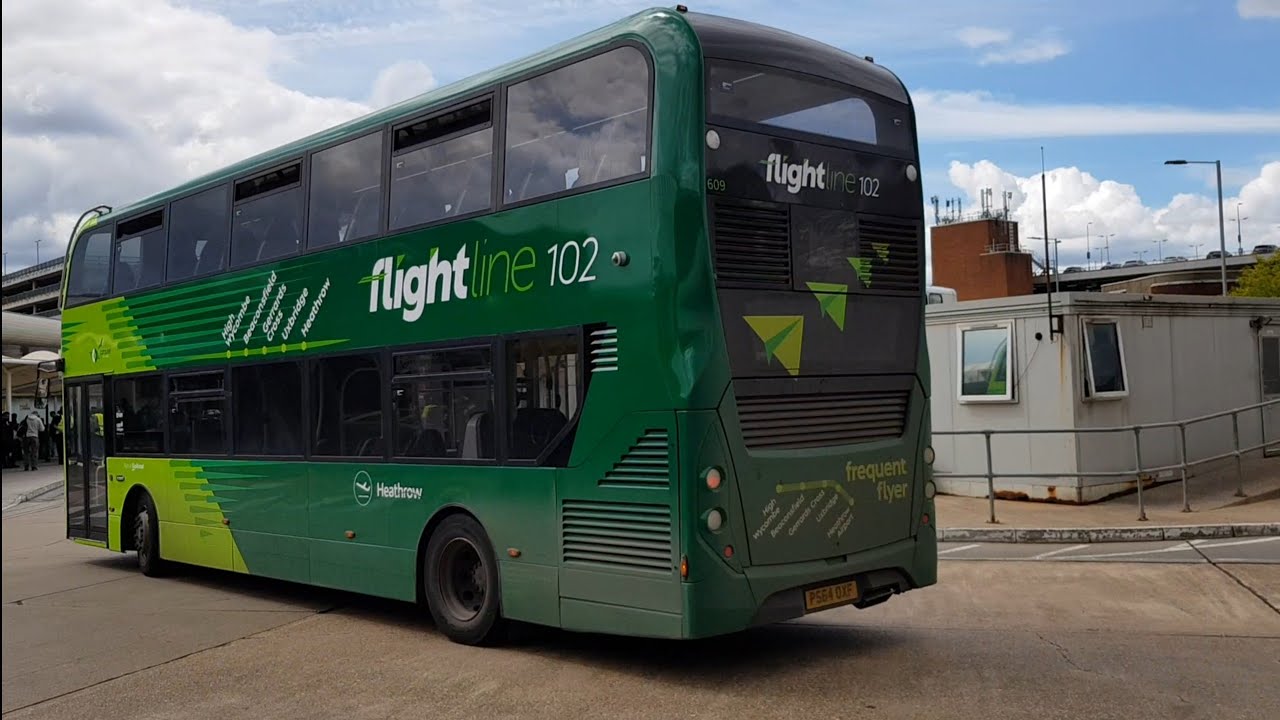 Full Ride: Bus Route 102 High Wycombe - Heathrow Airport. Flightline Enviro400 MMC 609 (PS64 OXF)