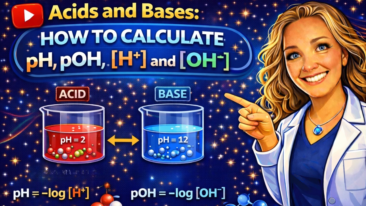Acids and Bases | How to Calculate pH, pOH, [H+] and [OH-] | Chemistry