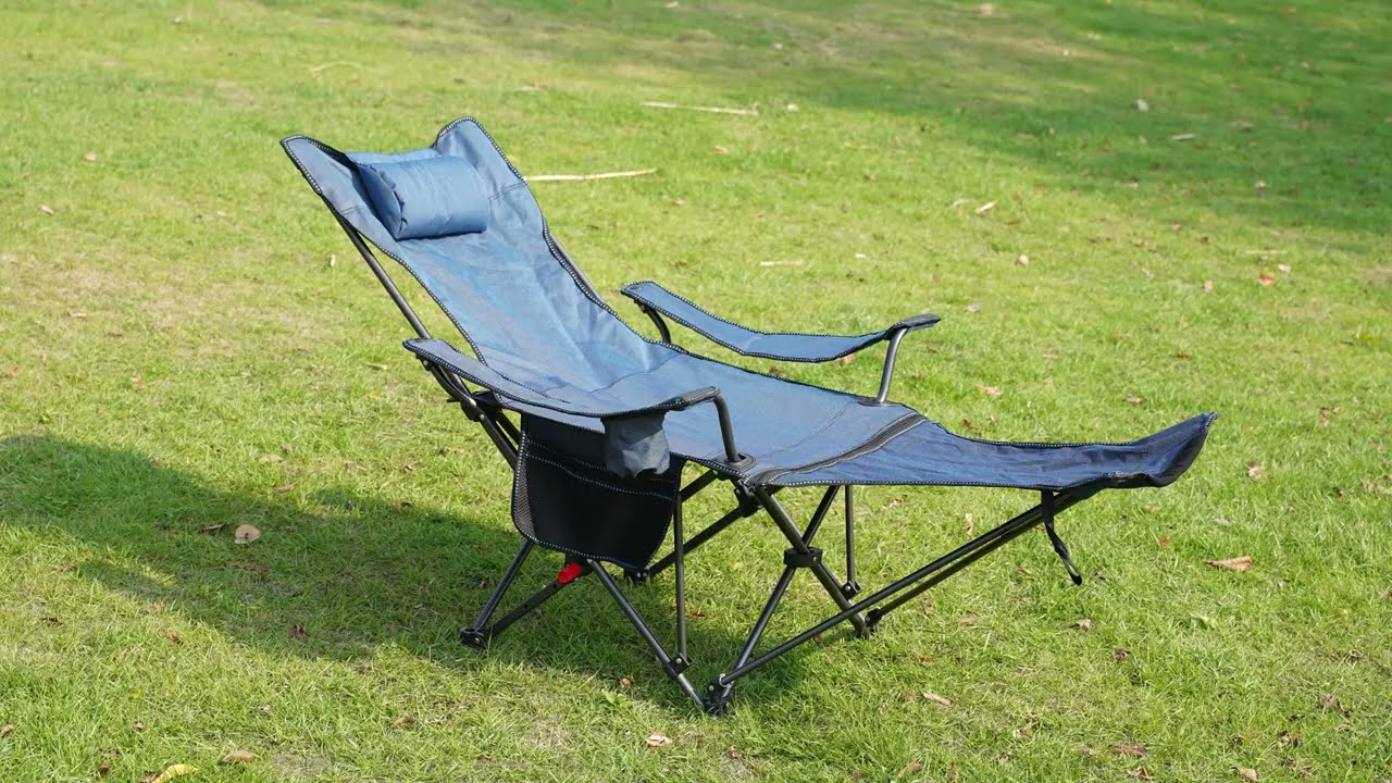 REDCAMP Portable Folding Reclining Camp Chairs With Removable Footrest And Adjustable Backrest