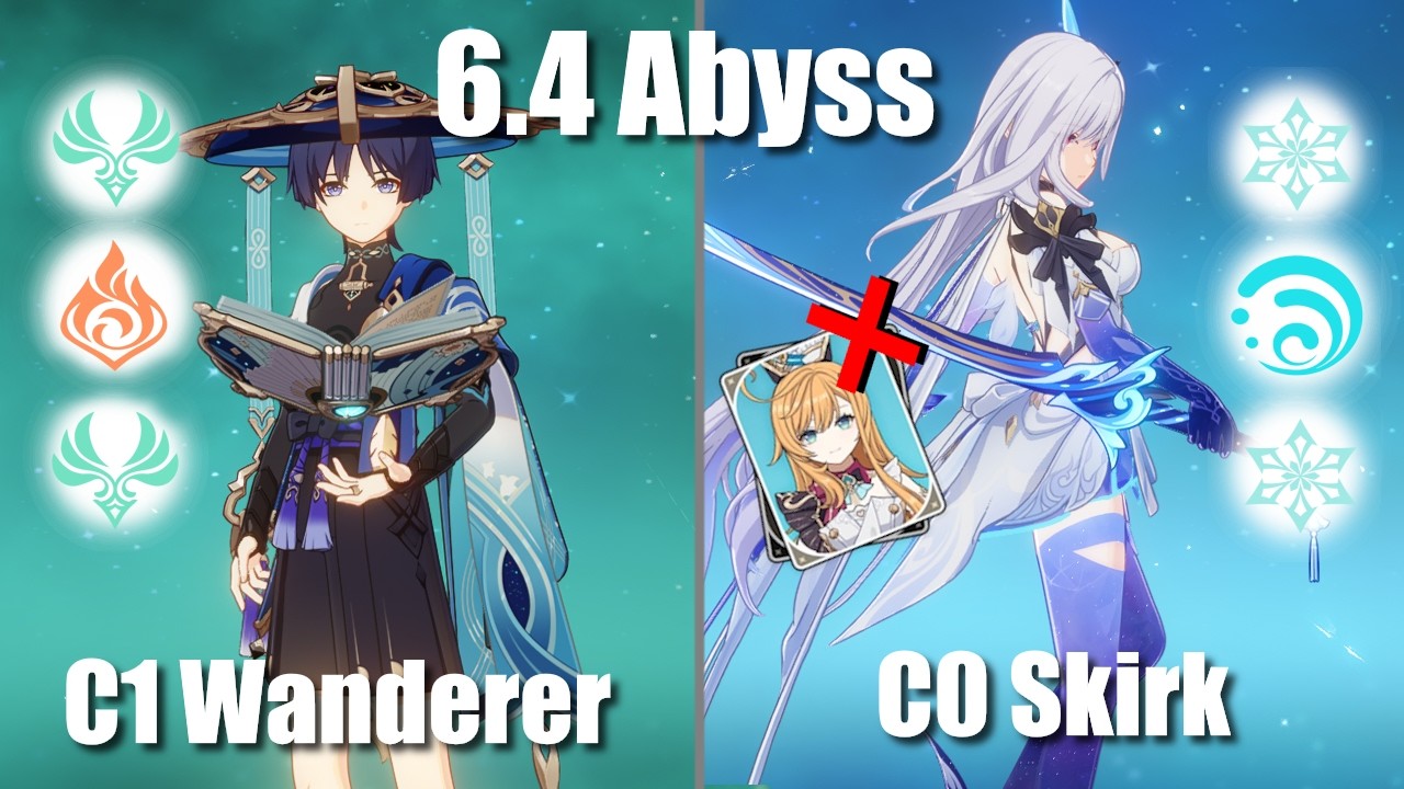 Hex Wanderer and Skirk F2P Team | 6.4 Abyss (Genshin)