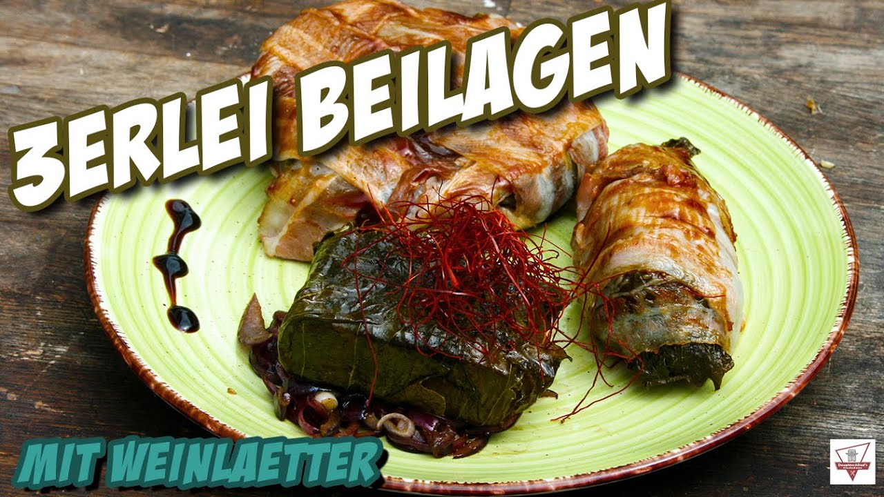 Barbecue Beilagen | Grill Vorspeisen | Gefüllte Pilze | Paprikaschoten | Schafskäse in Weinblätter