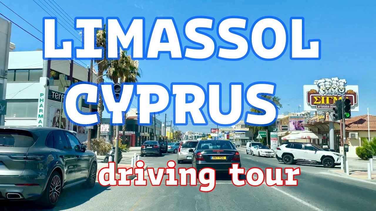 Limassol driving tour from Germasogeia to Alphamega Linopetra supermarket