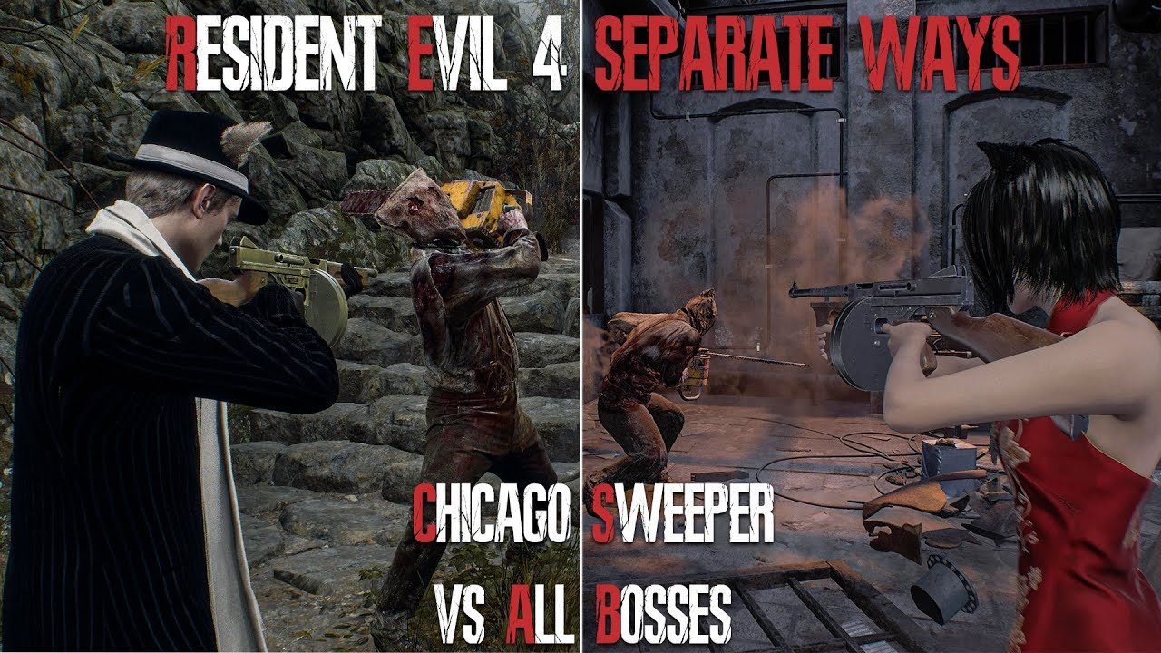 Chicago Sweeper VS All Bosses (No Damage) - Resident Evil 4 Remake + Separate  Ways 4K 60Fps