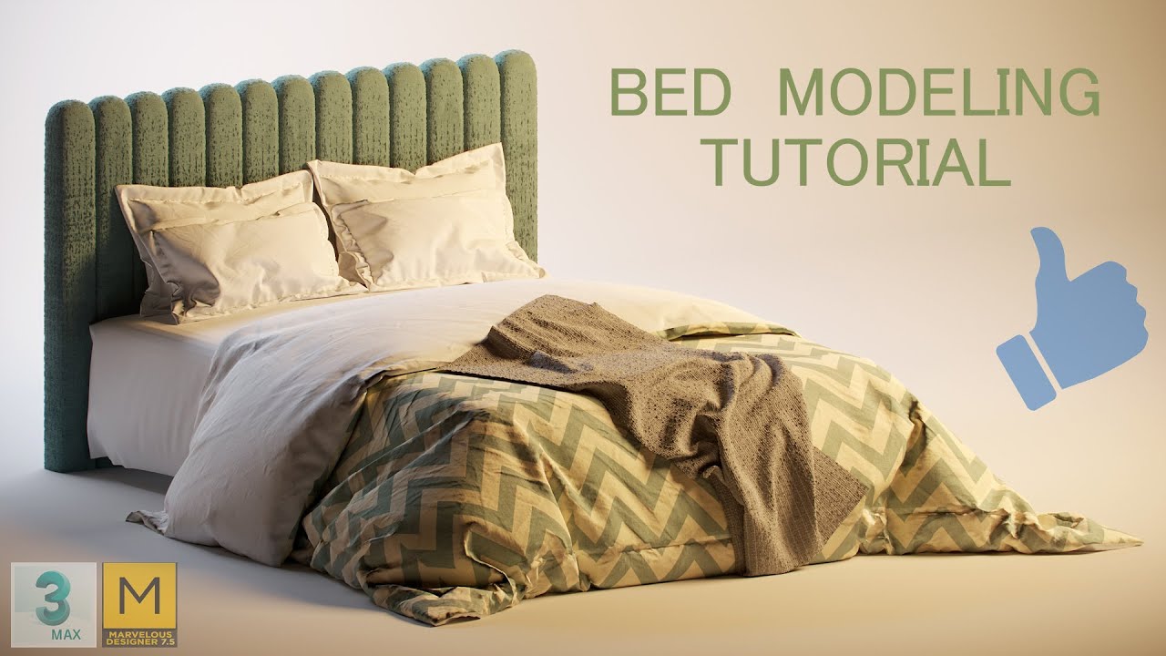 Modeling Bed Autodesk 3ds Max & marvelous designer