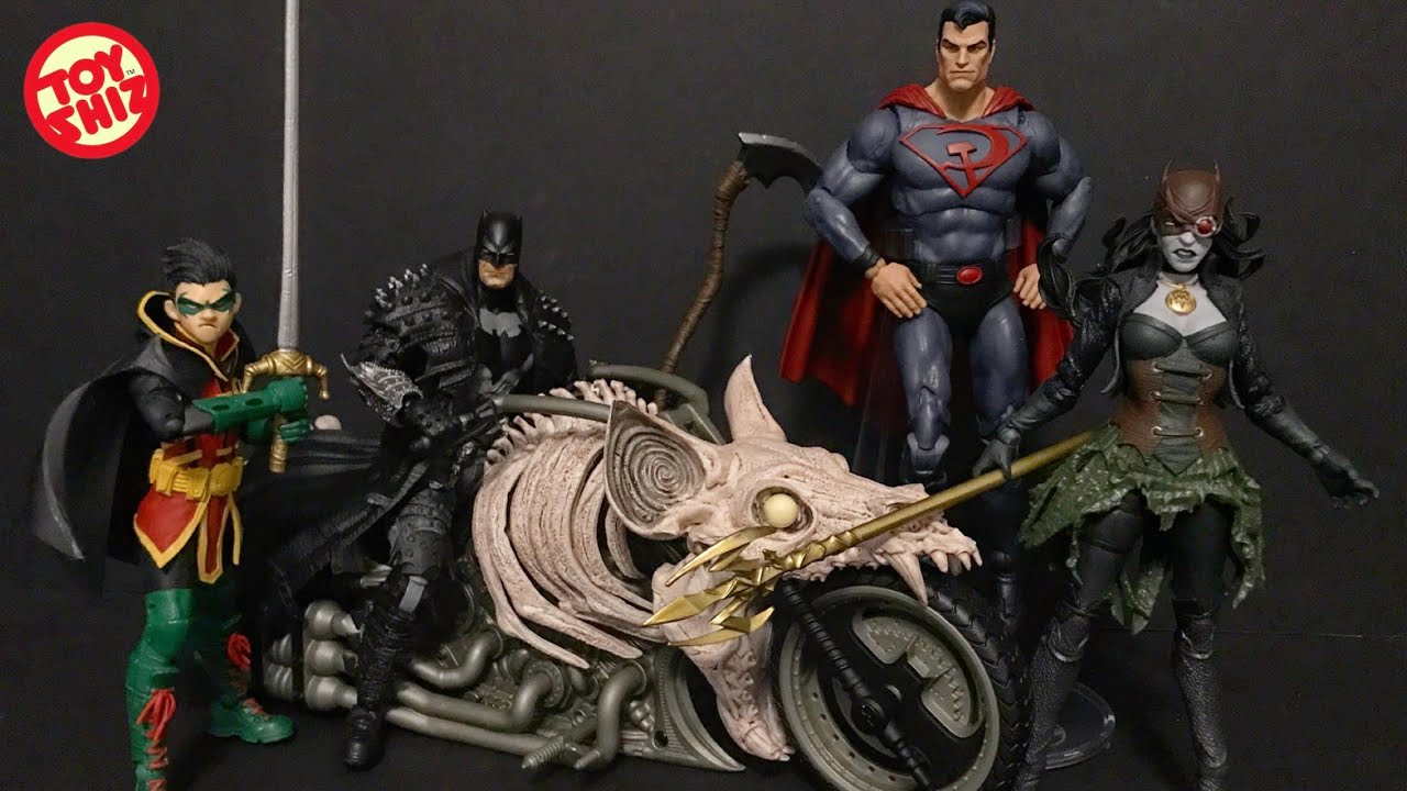 2021 DC Multiverse Wave: The Drowned, Damian Wayne, RS Superman, DM Batman and Batcycle by McFarlane