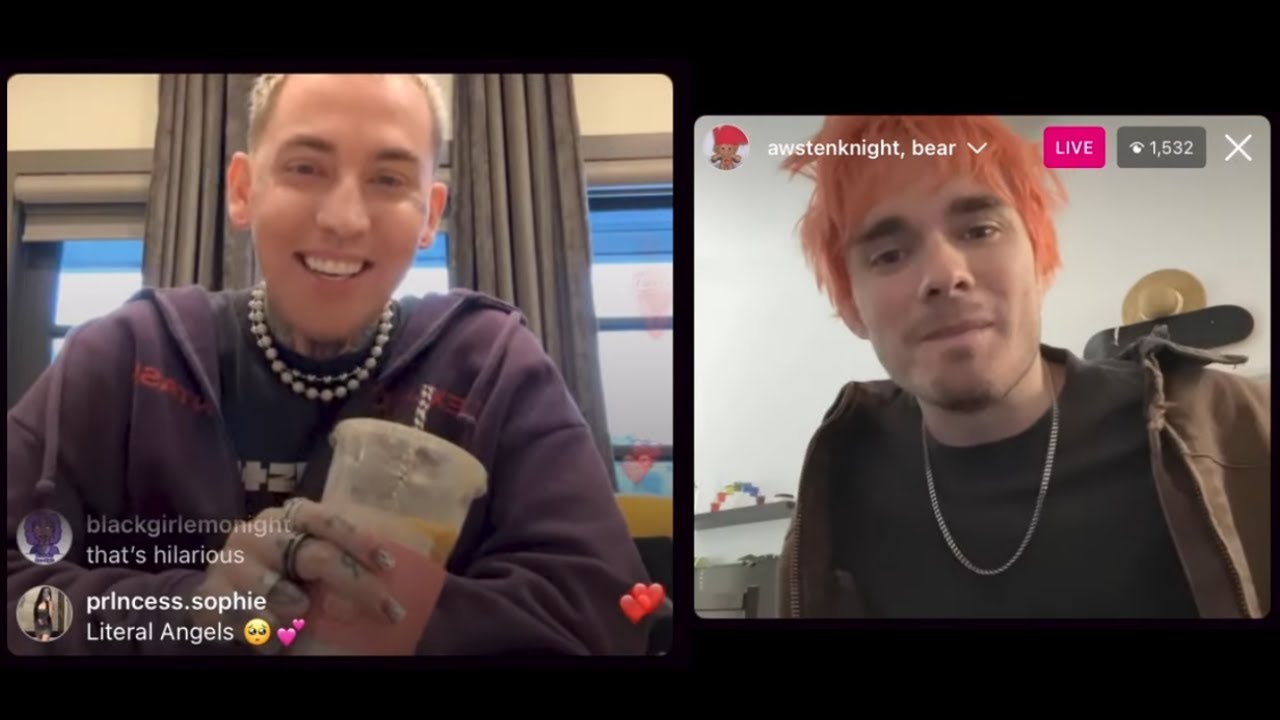 Blackbear и Awsten из Waterparks — прямая трансляция в Instagram — премьера музыкального клипа «F...
