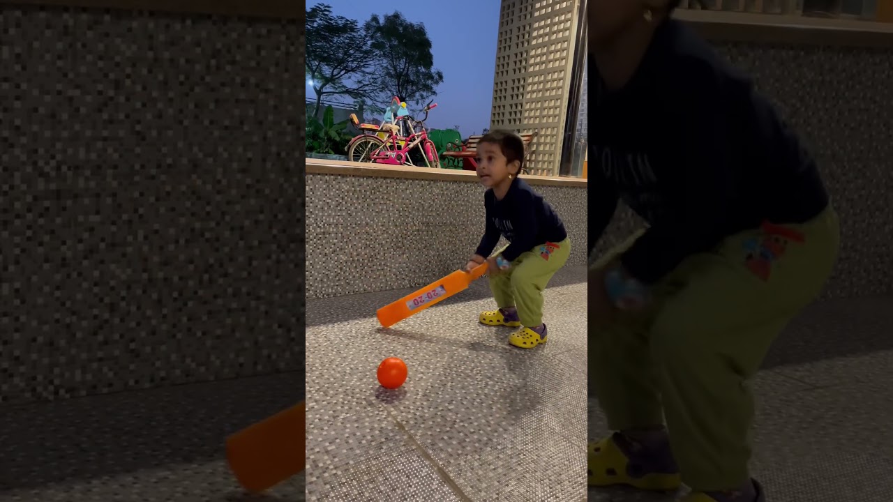 Cute baby playing cricket 🏏 / Bat-ball #cricket #batball #shorts #yearofyou #ytshorts #babymasti