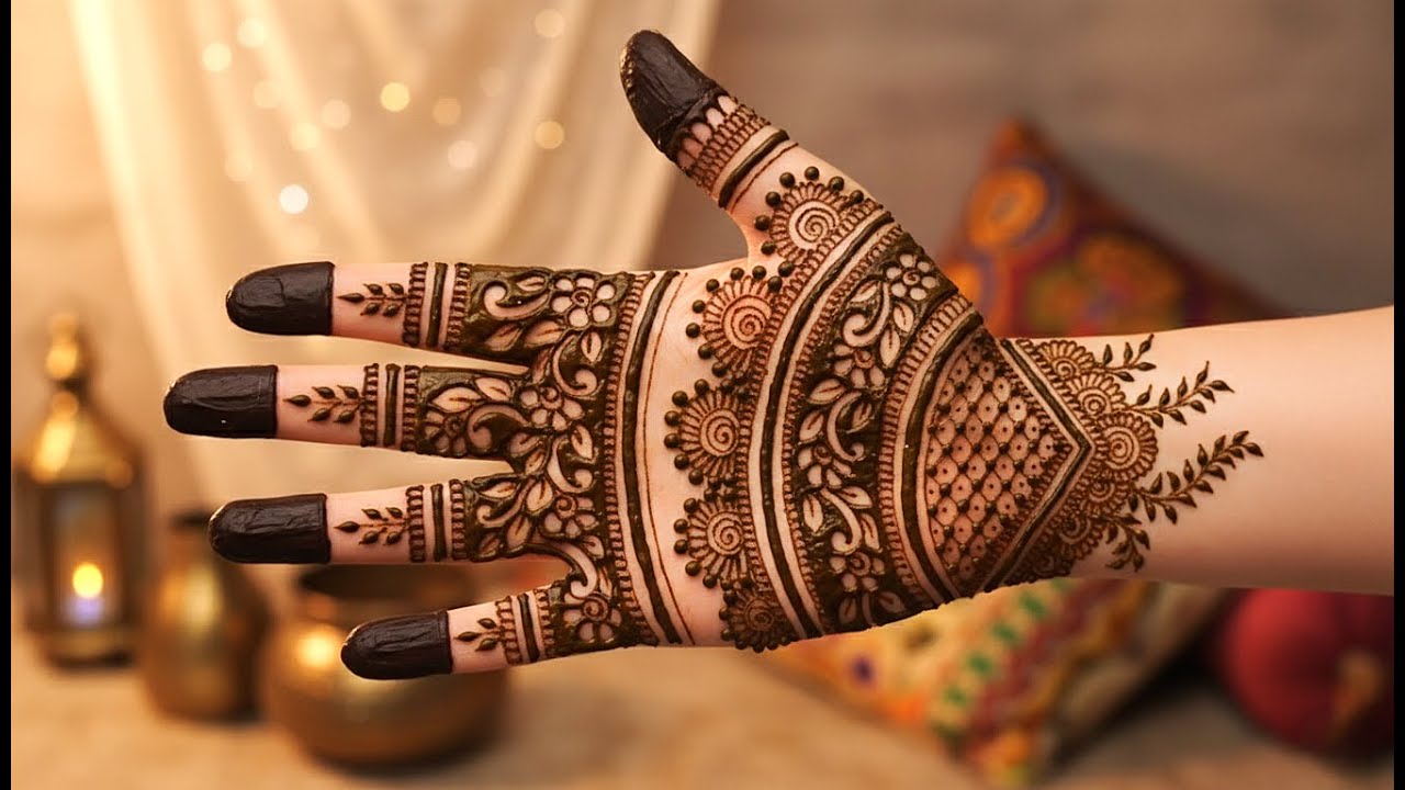 Floral Jaali Fronthand Mehndi Design 