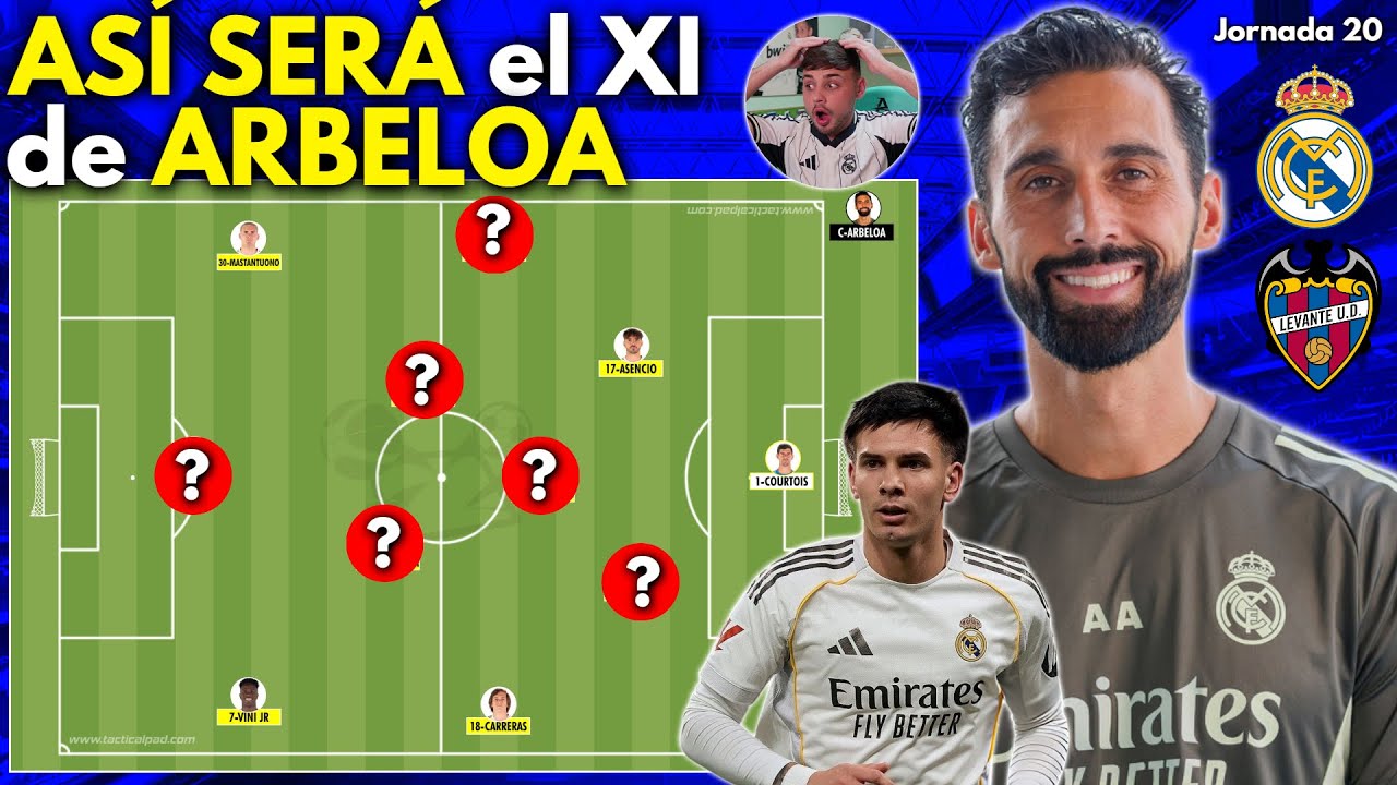 &iexcl;AS&Iacute; SER&Aacute; la ALINEACI&Oacute;N de ARBELOA en el REAL MADRID vs LEVANTE!