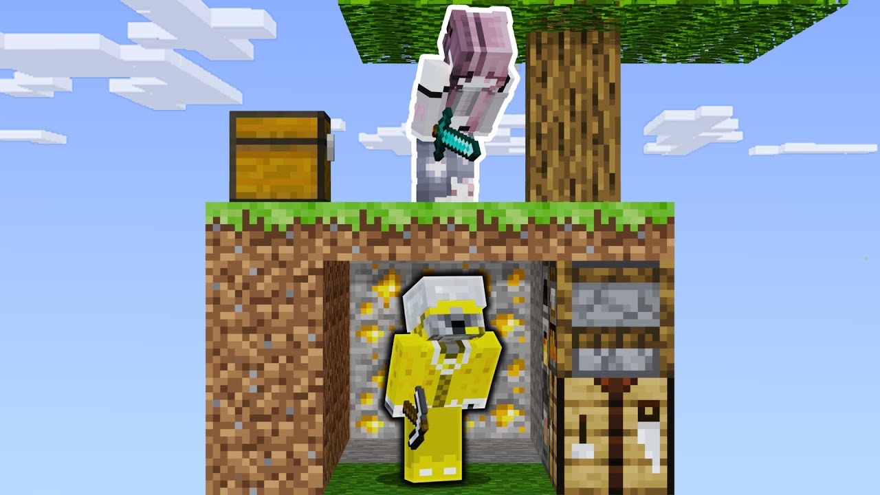 Minecraft Manhunt, But We Only Have One Chunk...