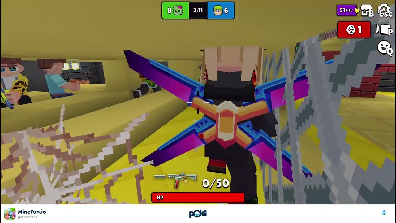 Derrotando zombies para subir de nivel Infeccion Minefun.io