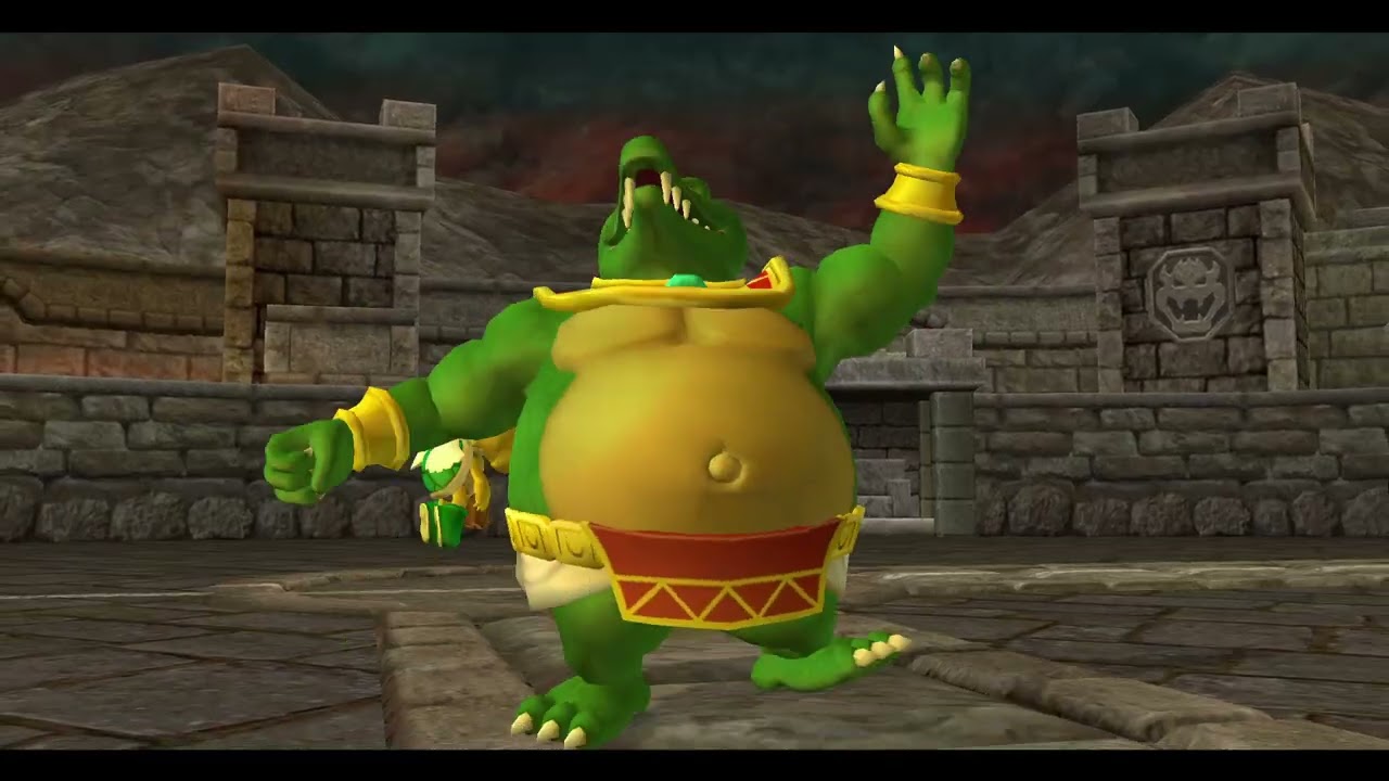 Mario Super Sluggers Luigi Knights vs Bowser Monsters in Bowser's Castle