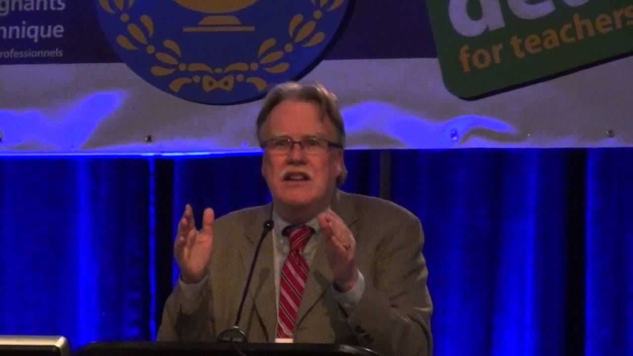 BCFed President Jim Sinclair speaking to BCTF AGM delegates
